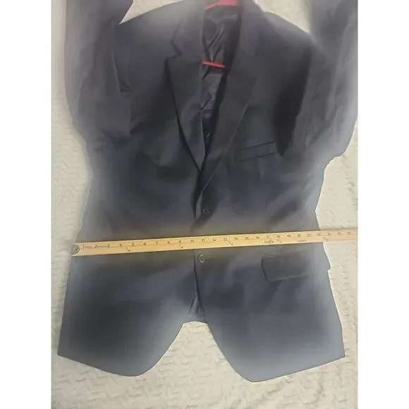 Jos A Bank Signature Mens Navy Blue 2‎ Button Wool Blazer 46S